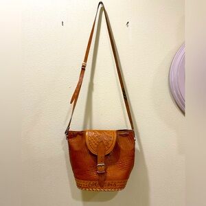Alligator embossed crossbody bag